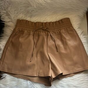 Faux leather shorts